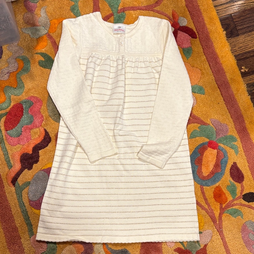 Ivory and Gold Hanna Anderson Sweater Dress